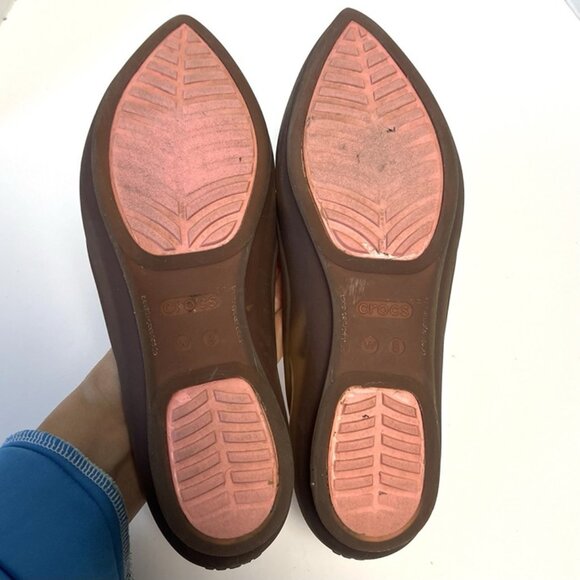 CROCS Rio Pointed Toe Jelly Slip On Flats Comfort Shoes Womens 8 Ballet Shoes - Picture 7 of 12